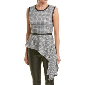 NWT Bcbgmaxazria Szxs Asymmetrical Hundstooth Top